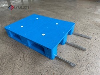 LYPALLETS Palette en HDPE vierge, demi-palette, durable et empilable, palette de stockage en entrepôt, palette en plastique pour l'expédition