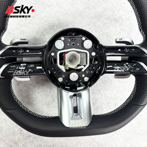 Volant en cuir cousu à la main sur mesure, adapté aux Mercedes Benz <span class=keywords><strong>W204</strong></span> W205 <span class=keywords><strong>AMG</strong></span> W212 W213 W447 W463 GLC GLA - Product Image 3