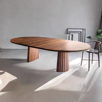 Mesa de Comedor Moderna Transformable de MDF Turco en Dos Tamaños para Apartamento, Muebles para el Hogar, 6 Plazas, Duradera