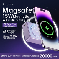 Top vente 20000mAh magnétique sans fil PowerBank charge rapide PD20W USB Type C batterie externe avec écran LED tactile pour Macbook