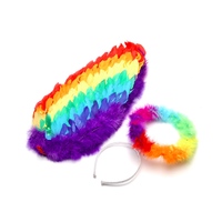 Ailes d'ange pour Halo et mariage, bandeau personnalisé, taille et couleur teinte, plume d'ange, arc-en-ciel, Marabou