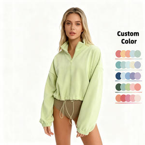 Chaqueta Oversize para Mujer ARLAN con Logotipo Personalizado, Sudadera con Cremallera de Forro Polar, Chaqueta Corta de Sherpa, Abrigo de Forro Polar para Mujer - Product Image 3