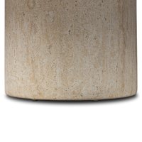 Table basse ronde en marbre beige de luxe, table centrale sur piétement, style nordique minimaliste, mobilier d'extérieur et d'intérieur