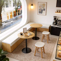 Table et chaises modernes en bois massif pour café commercial, combinaison pour salon de thé, table à manger carrée de petite taille pour pâtisserie