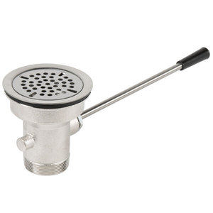 Válvula de drenaje comercial para fregadero de cocina <span class=keywords><strong>con</strong></span> palanca giratoria de latón, salida de desbordamiento de drenaje de residuos, colador contemporáneo para hoteles - Product Image 1
