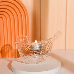 Aspire Wholesale Custom Home Decor Glass Candle Holder Decoration Bird