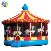Château gonflable de carrousel Moonwalk d'extérieur, maison de rebond gonflable amusante, maison de rebond de carrousel gonflable