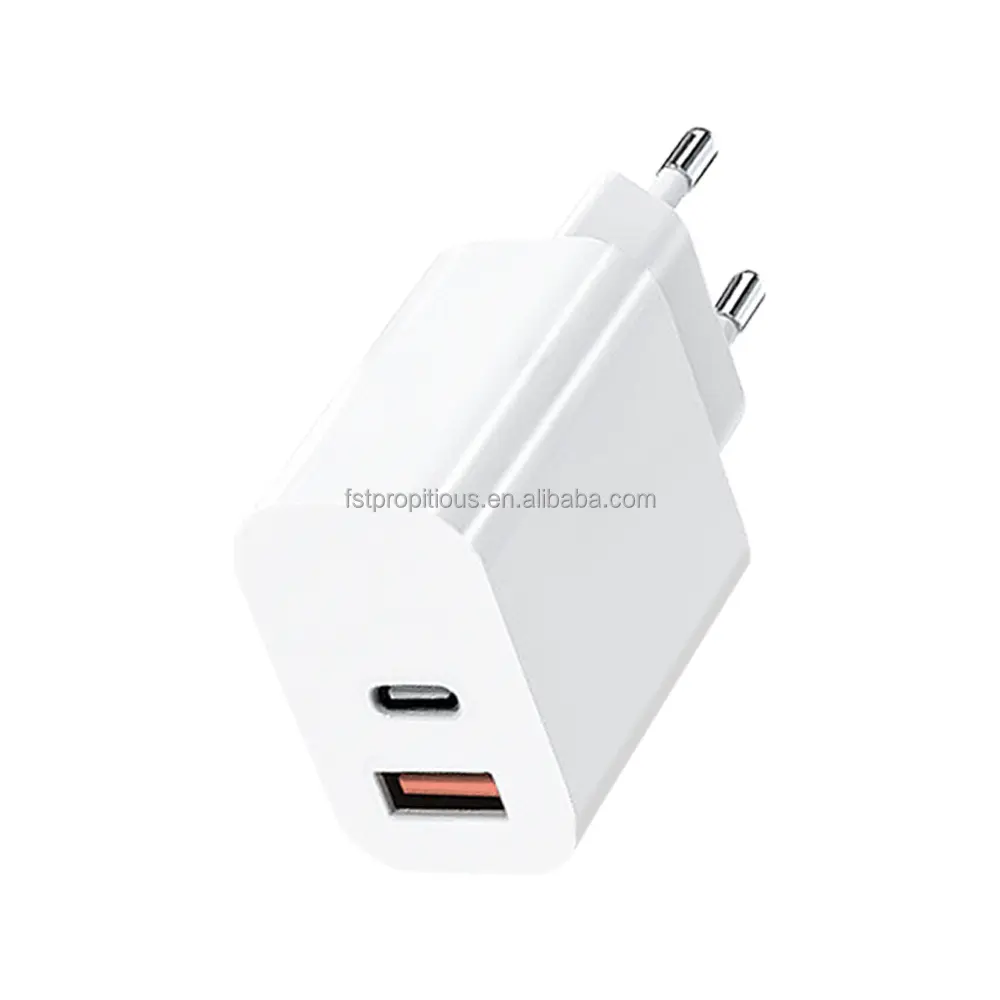 CE ROHS EU US plug USB แบบคู่ชนิด C PD 20W ที่ชาร์จติดผนังอย่างรวดเร็วอะแดปเตอร์ชาร์จโทรศัพท์สำหรับ iPhone airpods 15 14 Pro