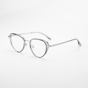 Montures de lunettes ovales Qianai, monture intégrale, anti-lumière bleue, unisexe, métal TR, verres AC, grande taille - Product Image 3