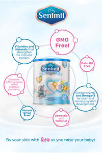 Lait infantile Senimil 1 en boîte métallique 400g, norme européenne, sans huile de palme, sans glucose, enrichi en DHA, GOS, FOS, étape 1 - Product Image 2