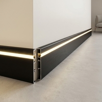 Plinthe LED en alliage d'aluminium durable avec système d'installation de bande LED encastrée