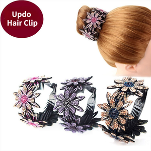 Barrettes à cheveux en cristal coloré en forme de queue de cheval, luxe féminin, barrettes à cheveux personnalisées en <span class=keywords><strong>strass</strong></span>, barrettes à cheveux en forme de banane - Product Image 5