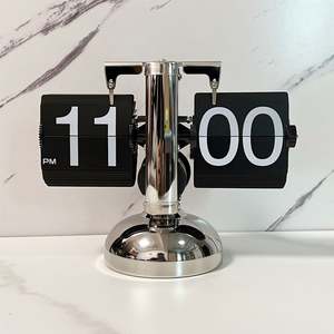 นาฬิกาควอทซ์หมุนได้แบบย้อนยุคขนาดเล็กทำจากสแตนเลสสตีลใช้เกียร์ภายในนาฬิกาอะนาล็อกสีดำ/สีขาว - Product Image 6