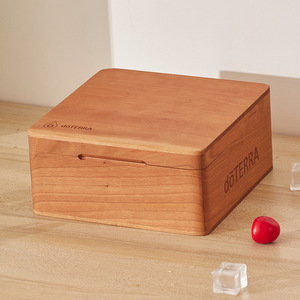 Caja de Almacenamiento de Aceites Esenciales de Madera, 18x18x8.3cm, Organizador de Escritorio Hecho a Mano, Forma Rectangular - Product Image 2