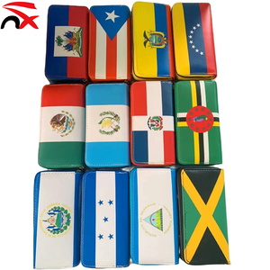 Portefeuille unisexe populaire en cuir imperméable et lavable avec drapeaux nationaux d'Haïti, Porto Rico, le Mexique et l'Équateur pour <span class=keywords><strong>la</strong></span> promotion 2026 - Product Image 1