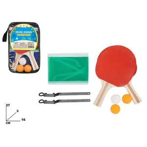 Juego de ping pong con palas, pelotas, red y estuche de transporte para jugar en interiores y exteriores - Product Image 1