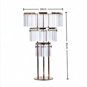 XWLC Royal Diamond Luxueux Support à Fleurs en Métal Doré <span class=keywords><strong>et</strong></span> Acrylique en Forme de Grande Roue, Centre de <span class=keywords><strong>Table</strong></span> pour Mariage <span class=keywords><strong>et</strong></span> Anniversaire, Décoration de Gâteau en Anneau - Product Image 6