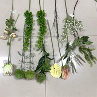 Bouquet de fleurs artificielles blanc et vert naturel LO-1217, arrangement floral artificiel style Wabi-Sabi pour la décoration de bureau