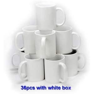 Tasses à café en céramique 11oz blanches, vierges pour sublimation, réutilisables pour la maison, le bureau, les cadeaux, les fêtes, les mariages, la randonnée, le camping - Product Image 6