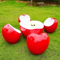 Hete Aanbieding Cartoon Fruit Fiberglass Tafel Stoel Harsen Ambachtelijke Set voor Kinderen Entertainmentcentrum Winkelcentrum Rustruimte Decoratie