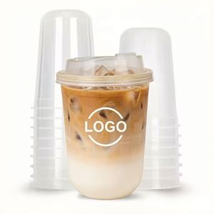 Vasos Desechables Ecológicos Transparentes de Grado Alimenticio de 89 mm y 360-700 ml en Forma de U, Vasos de PET con Logotipo Personalizado para Cafeterías y Bares de Jugos, Pedidos al por Mayor de Bebidas - Product Image 1