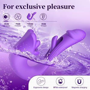 مدلك البظر المهبلي الجديد متعدد الوظائف مع لسان لعق متأرجح ونقر، هزاز سيليكون ناعم للبالغات - Product Image 6