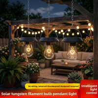 Petit lustre solaire LED pour extérieur, lumière de jardin, lanterne suspendue pour arbre, lanterne portable pour balcon, lumière d'ambiance nocturne, décoration de camping