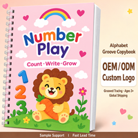 Cahier d'exercices réutilisable et personnalisé pour enfants, durable, écologique, avec rainures pour la pratique de l'écriture manuscrite, pour les enfants d'âge préscolaire