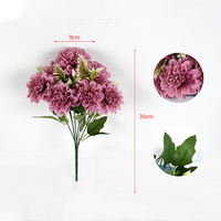 Bunga Peony dekorasi pernikahan, 7 kepala Peony sutra buatan putih merah muda bunga Peony untuk dekorasi pernikahan pesta rumah