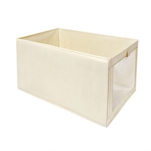 Non-woven Fabric Visible Window Zipper Bottom <b>Foldable</b> Portable Japanese Style Clothing Storage <b>Box</b> No Installation Required - Product Image 5
