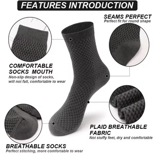 Manufacturer New Design Breathable Business Custom Logo Solid Color Dress Crew Men Bamboo <b>Socks</b> in <b>Box</b> Anti Odor <b>Socks</b> - Product Image 2