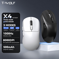 Ratón Inalámbrico T-WOLF X4 BT para Juegos, Ratón Ligero Tri-Modo para Deportes Electrónicos, Ergonómico 6D, 1000HZ, 8000DPI, Carga Tipo C