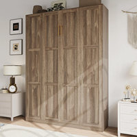 Lit mural moderne Varyron en bois grainé brun, lit escamotable caché, armoire murale pliable, PB/MDF, OEM ODM VYR-BED