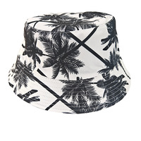 Chapeau Bob Imprimé Motif Tropical Palmier Léopard Rasta Casquette de Pêcheur Streetwear d'Été Festival Unisexe Vente en Gros Personnalisé