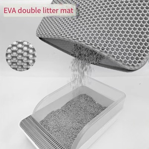 Tappetino per Lettiera <span class=keywords><strong>Gatti</strong></span> in EVA a Nido d'Ape, Antiscivolo, Impermeabile, Doppio Strato, Facile da Pulire, Anti-Schizzi - Product Image 4