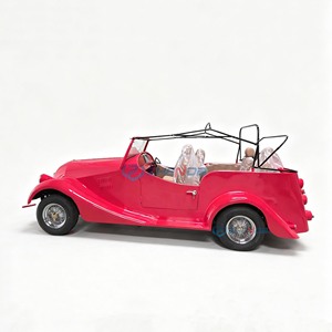 Voiture électrique classique rétro rouge à toit ouvert, 4 places, style vintage - Product Image 2