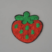 Nouveaux patchs à coudre et thermocollants à paillettes brodées, motifs fruits (ananas, cerise, banane, fraise), pour vêtements