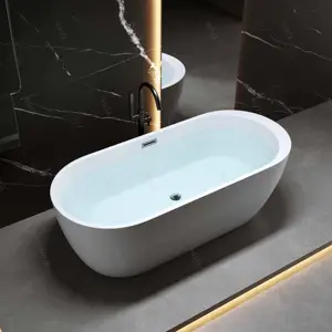 Wholesale Bathroom Modern White Acrylic Oval Soaking Standalone Bathtubs