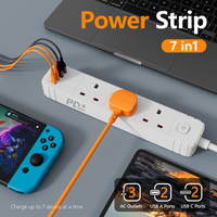 Multiprise de table avec 3 prises CA et 2 ports USB, 1,9 m, chargeur rapide PD20W