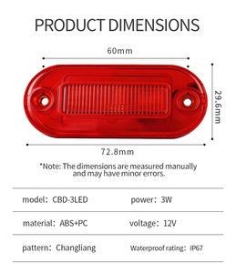 Luce Laterale <span class=keywords><strong>a</strong></span> LED CBD-3LED 12V, Luce di Segnalazione per <span class=keywords><strong>Traffico</strong></span>, Luce Costante per Camion e Rimorchi - Product Image 2