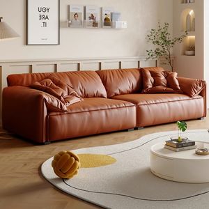 现代多彩真皮沙发套装定制真皮海绵填充家居家具客厅中国制造 - Product Image 5