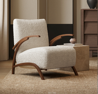 Fauteuil de salon STG style rétro français en acier capitonné crème avec coussin en velours pour salon, hôtel, appartement