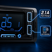 Lecteur MP3 de voiture VOLOX YD7388-IC 1 DIN, lumières 7 couleurs, radio stéréo Bluetooth, 4 RCA, contrôle par application, prix d'usine, vente en gros