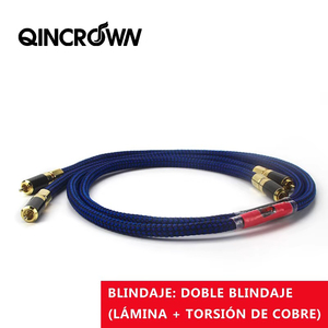 <strong>1</strong> Pair of <strong>RCA</strong> Audio Cables 2RCA to 2RCA Connector High Fidelity Amplifier to Speaker Audio Cable for Mixer Decoder Player - Product Image 3