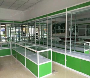 Miễn Phí 3D Dịch Vụ Thiết Kế Nhà Thuốc Hiển Thị Kệ Với Ánh Sáng LED Và Khóa Kính Tủ Dược Kệ - Product Image 1