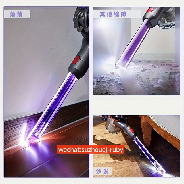 For dys LED-Lit Plastic Brush Head Crevice Narrow Slit Accessory Reusable Manual Vacuum Cleaner Parts for Household Use