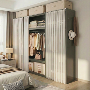 Armario Ecológico sin Olor con Panel Perforado para el Hogar y el Dormitorio, Armario Resistente a la Humedad para Dormitorio, Armario de Acero - Product Image 1