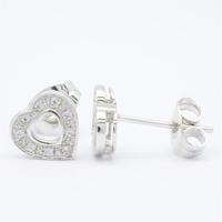 Pendientes de Diamantes con Corte Brillante Redondo en Forma de Corazón Clásico de Oro Blanco de 18k, Diseño Único y Moderno 2022, Conjuntos de Joyería para Mujer