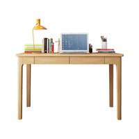 Bureau en bois massif de style nordique minimaliste, couleur naturelle, bureau de travail pour la maison, avec tiroir, table de travail pour ordinateur portable, table d'étude