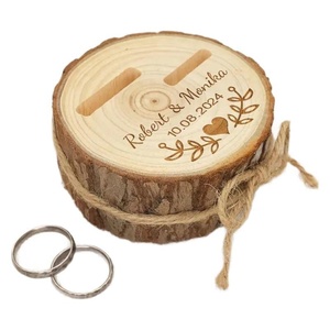 Exclusivo personalizado tallado Vintage Pastoral país boda anillo caja respetuoso con el medio ambiente cedro abeto madera anillo titular personalizado para su - Product Image 5